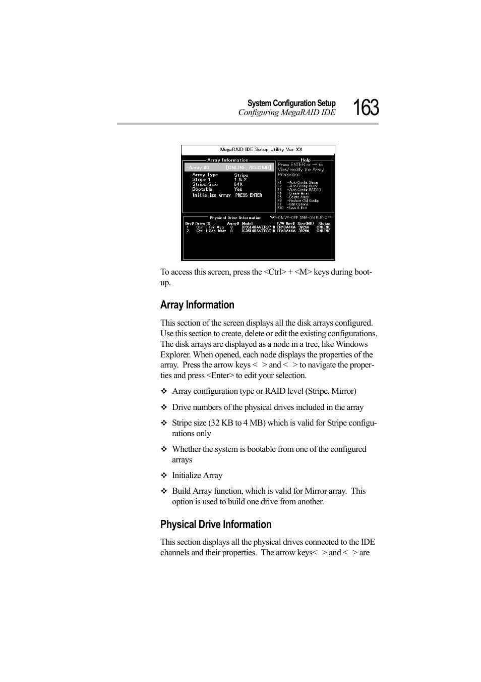 Array information, Physical drive information | Toshiba Magnia Z500 User Manual | Page 182 / 242