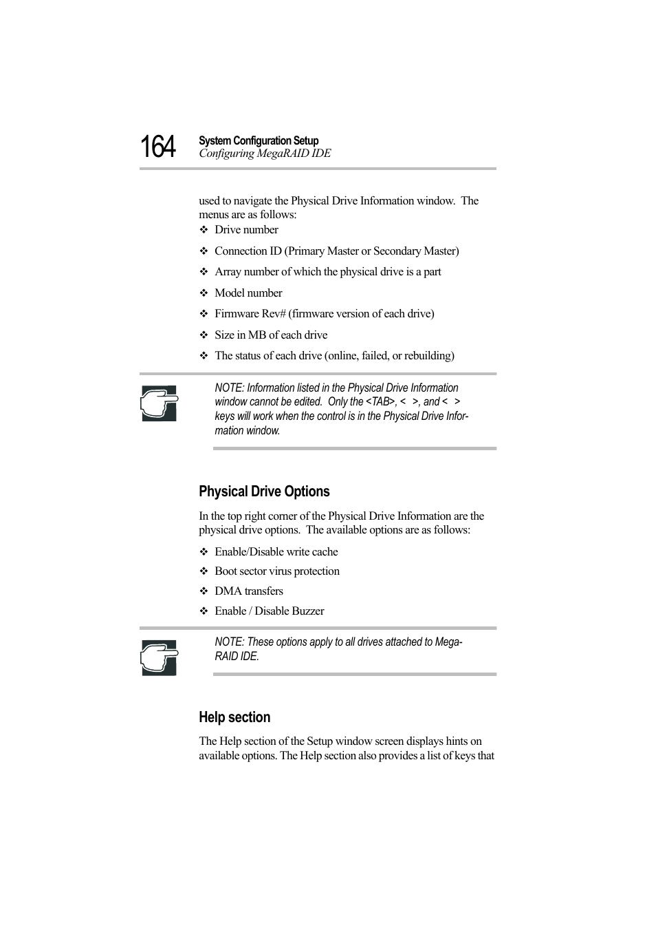 Physical drive options, Help section | Toshiba Magnia Z500 User Manual | Page 183 / 242