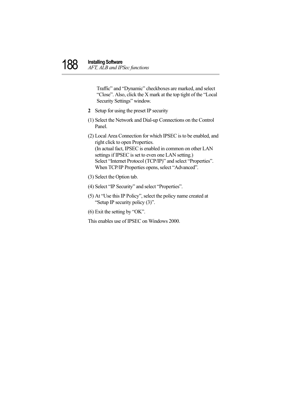 2 setup for using the preset ip security | Toshiba Magnia Z500 User Manual | Page 206 / 242