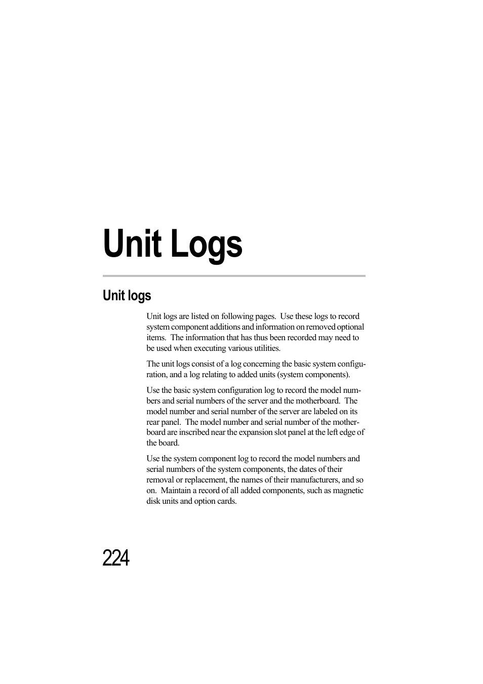 Unit logs, Appendix d: unit logs | Toshiba Magnia Z500 User Manual | Page 239 / 242