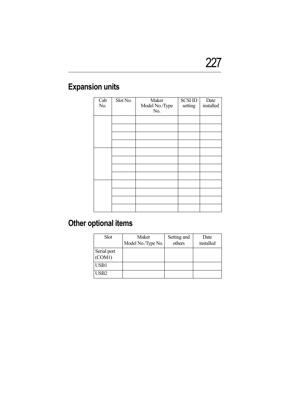 Expansion units, Other optional items, Expansion units other optional items | Toshiba Magnia Z500 User Manual | Page 242 / 242