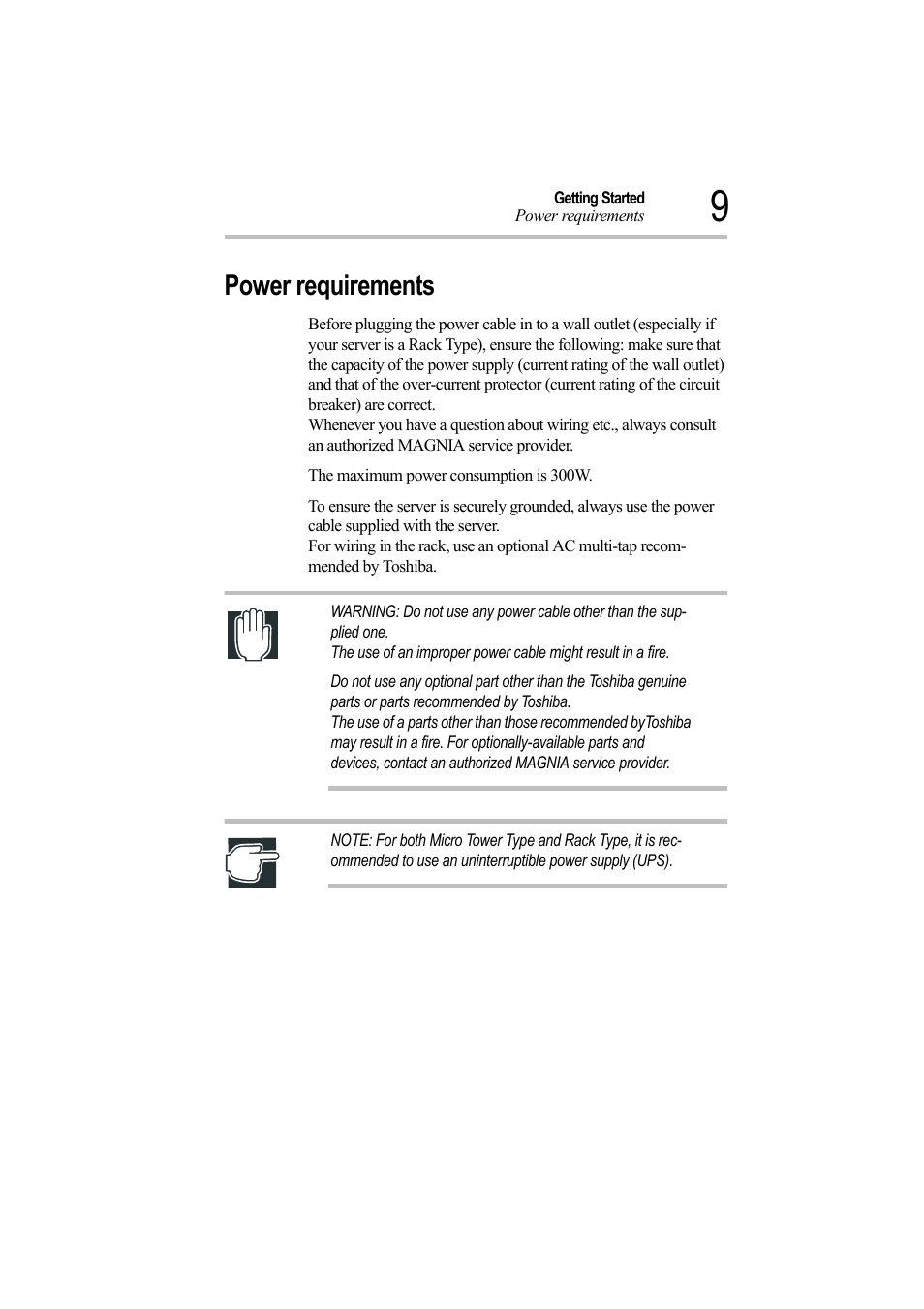Power requirements | Toshiba Magnia Z500 User Manual | Page 28 / 242