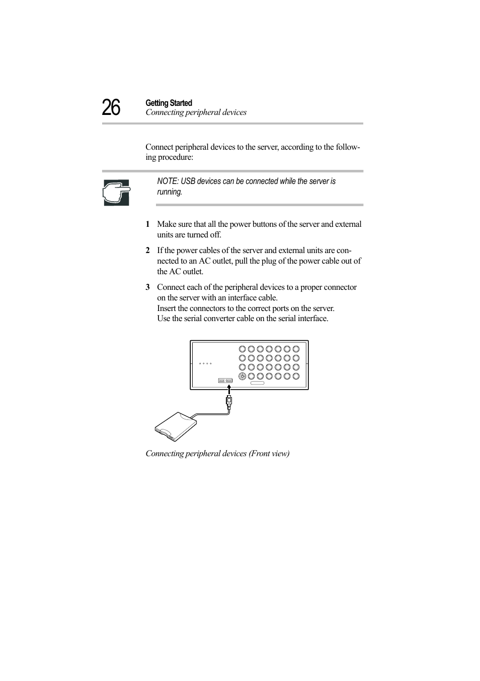 Connecting peripheral devices (front view) | Toshiba Magnia Z500 User Manual | Page 45 / 242