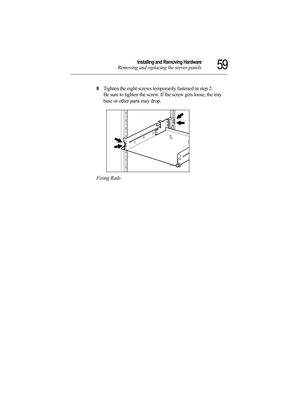 Fixing rails | Toshiba Magnia Z500 User Manual | Page 78 / 242