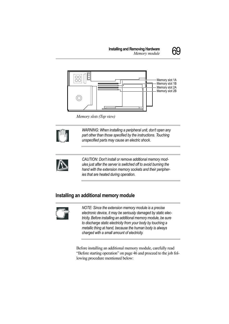 Memory slots (top view), Installing an additional memory module | Toshiba Magnia Z500 User Manual | Page 88 / 242