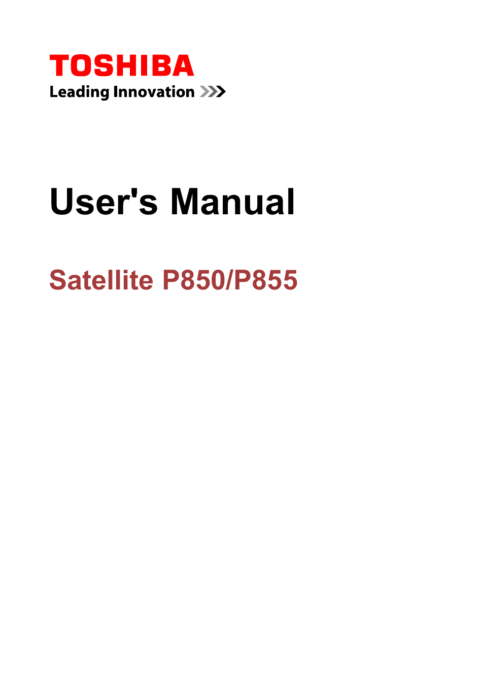 Toshiba Satellite P850 User Manual | 165 pages