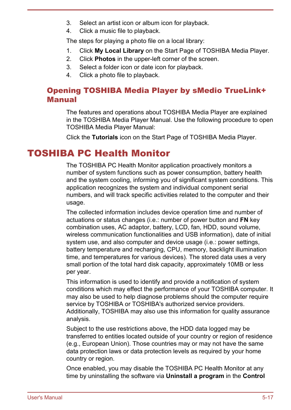 Toshiba pc health monitor, Toshiba pc health monitor -17 | Toshiba Satellite P850 User Manual | Page 138 / 165