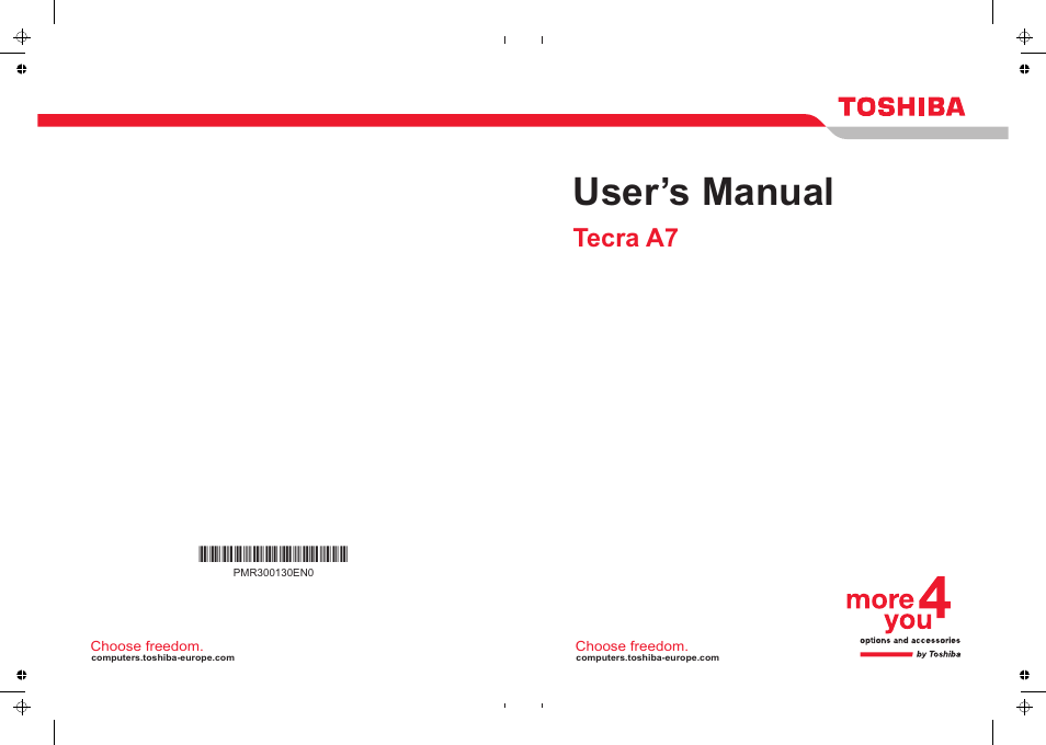 Toshiba Tecra A7 User Manual | 186 pages