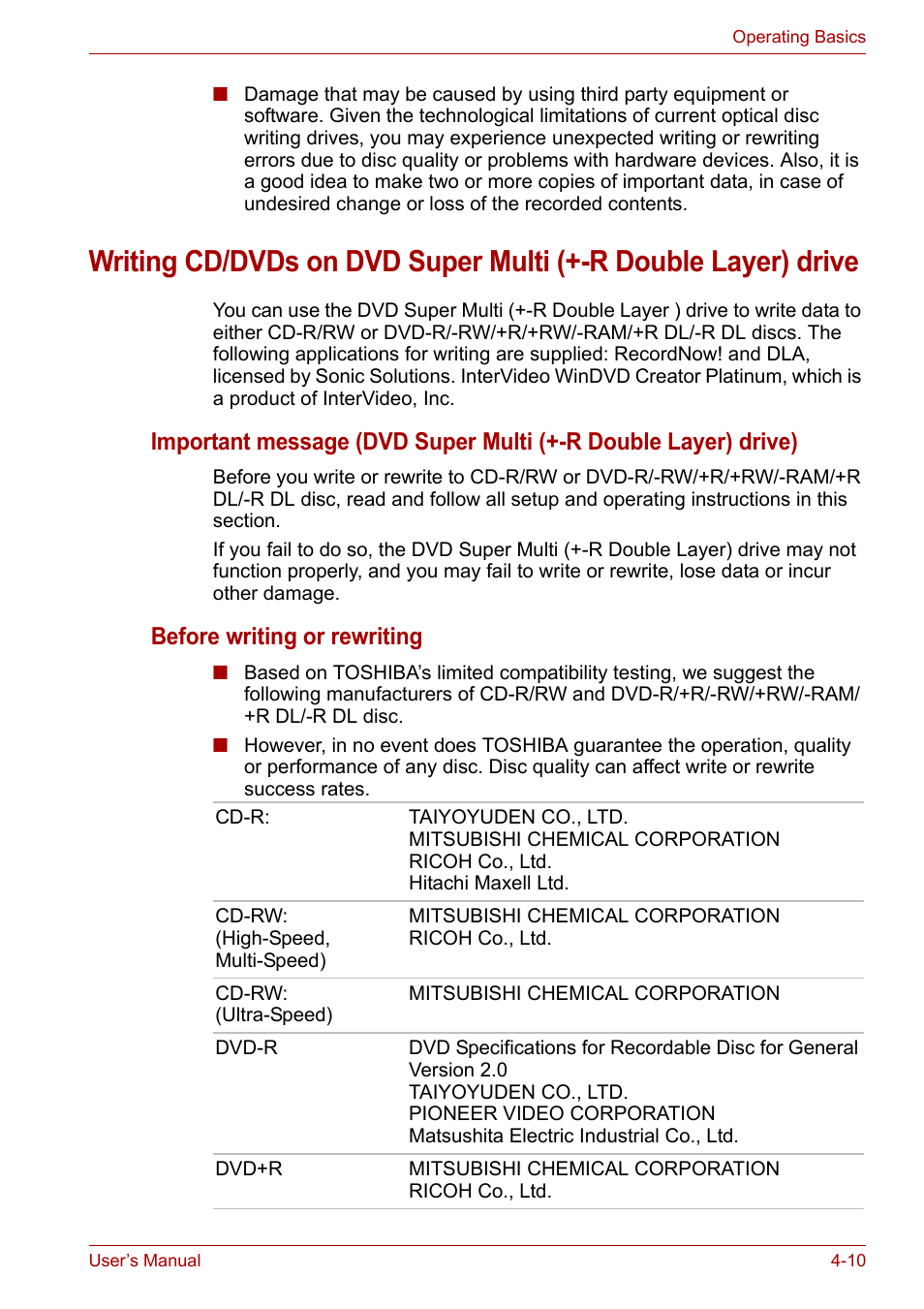 Before writing or rewriting | Toshiba Tecra A7 User Manual | Page 65 / 186
