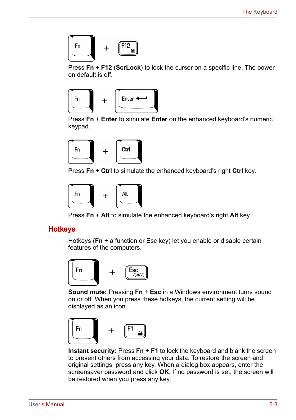 Hotkeys | Toshiba Tecra A7 User Manual | Page 87 / 186