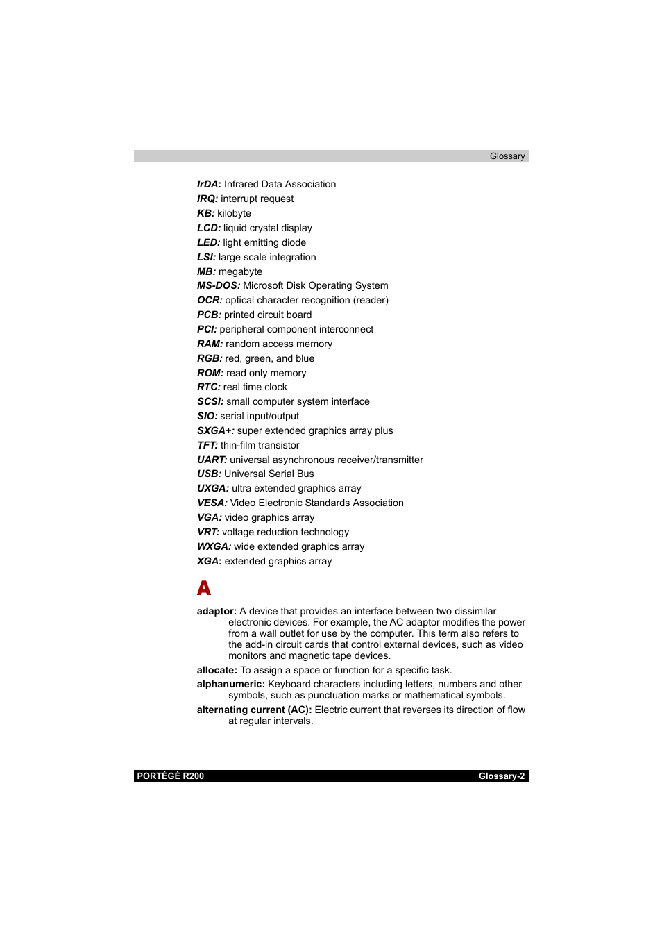 Toshiba Portege R200 (PPR20) User Manual | Page 172 / 187