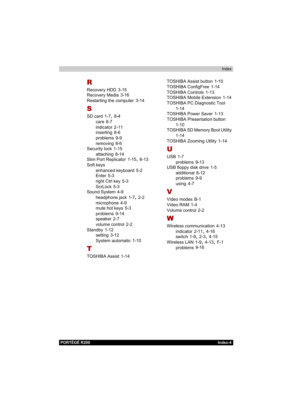 Toshiba Portege R200 (PPR20) User Manual | Page 187 / 187