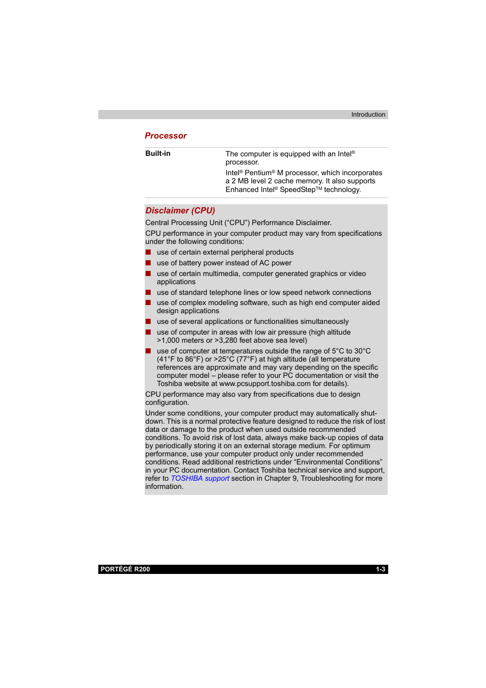 Toshiba Portege R200 (PPR20) User Manual | Page 19 / 187