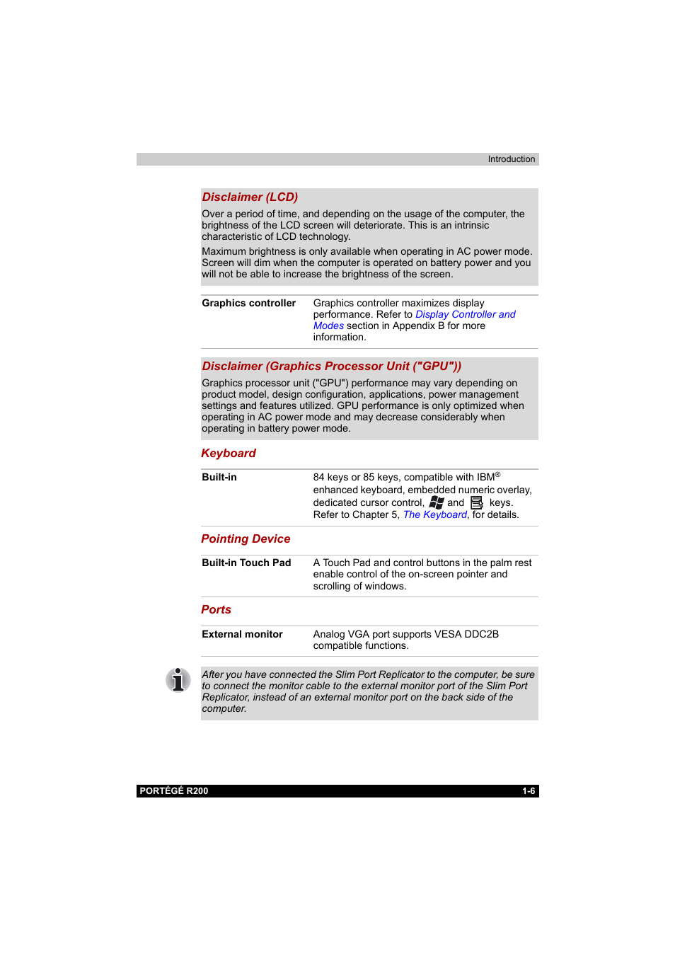 Toshiba Portege R200 (PPR20) User Manual | Page 22 / 187