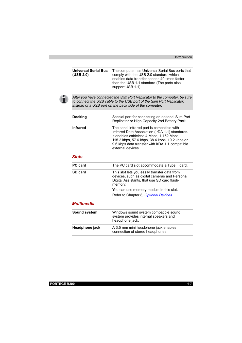 Toshiba Portege R200 (PPR20) User Manual | Page 23 / 187