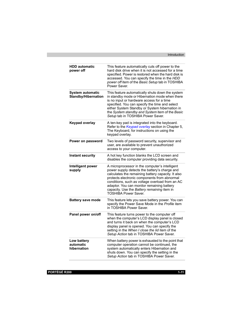 Toshiba Portege R200 (PPR20) User Manual | Page 27 / 187