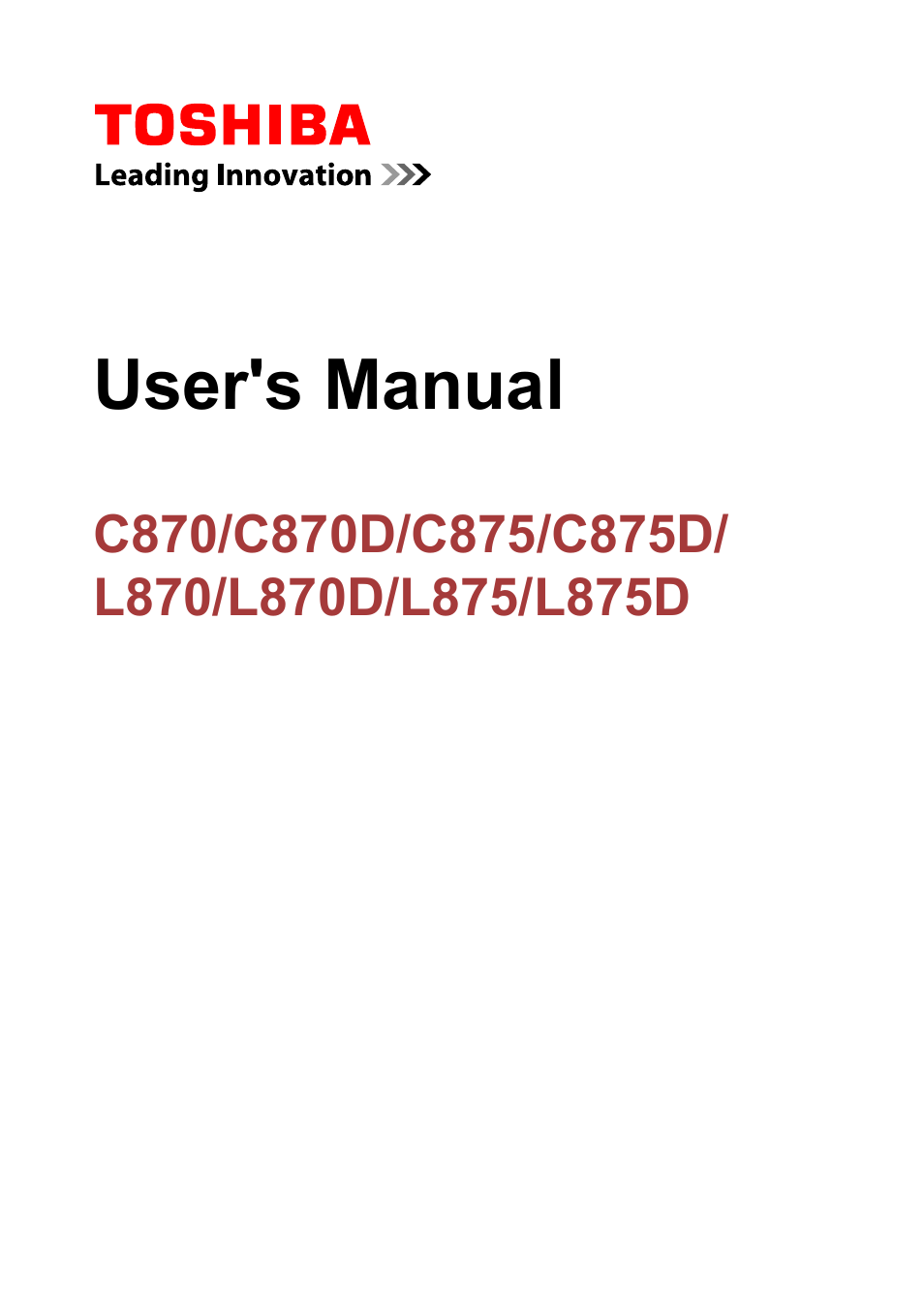 Toshiba Satellite C875D User Manual | 138 pages