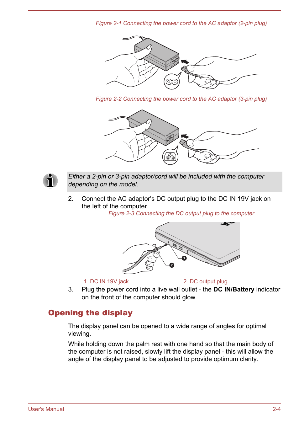 Opening the display | Toshiba Satellite C875D User Manual | Page 33 / 138