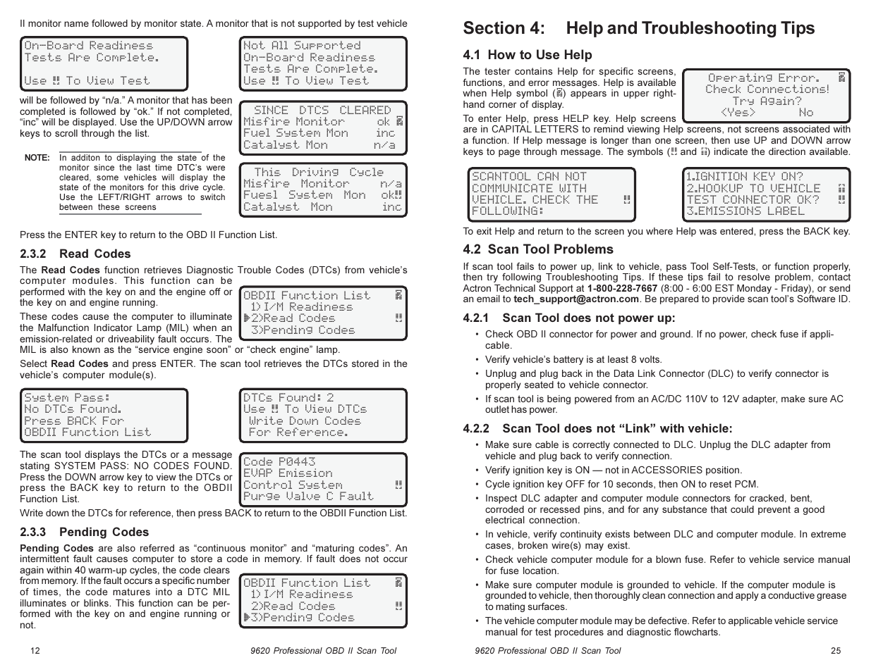 Actron Global OBD II Scan Tool 9620 User Manual | Page 12 / 18