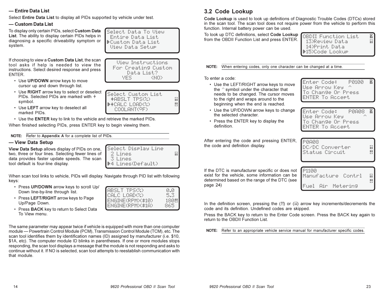 Actron Global OBD II Scan Tool 9620 User Manual | Page 14 / 18
