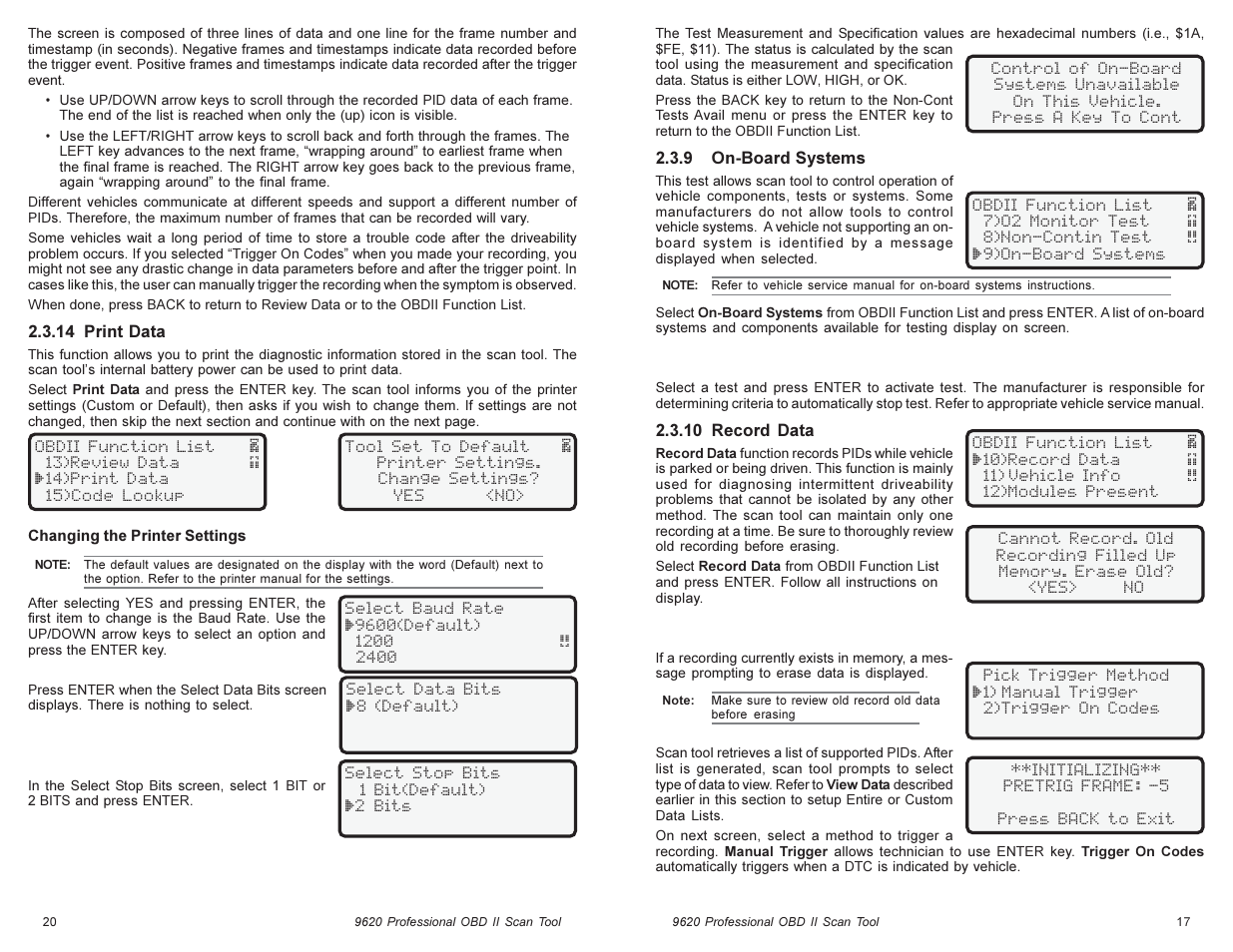 Actron Global OBD II Scan Tool 9620 User Manual | Page 17 / 18