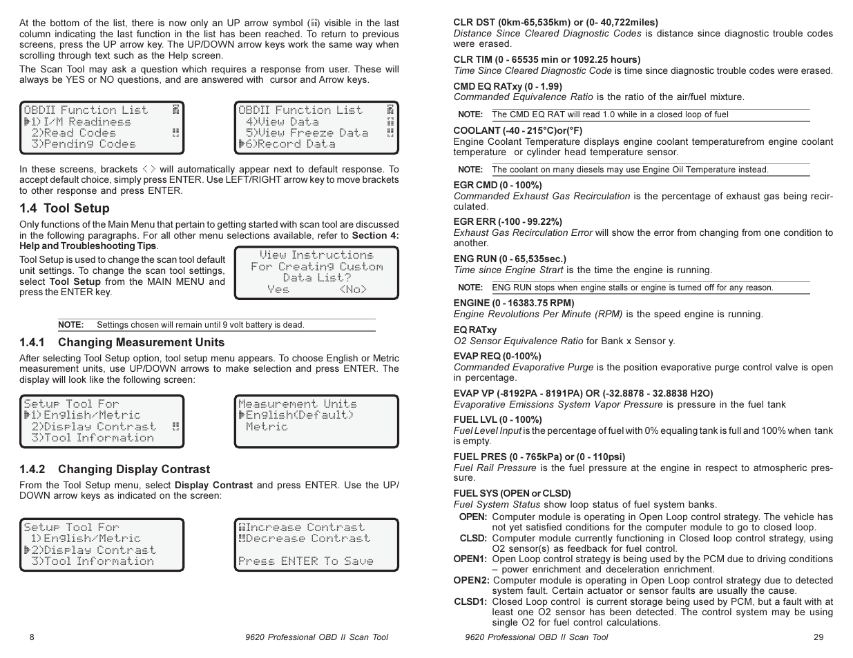 Actron Global OBD II Scan Tool 9620 User Manual | Page 8 / 18
