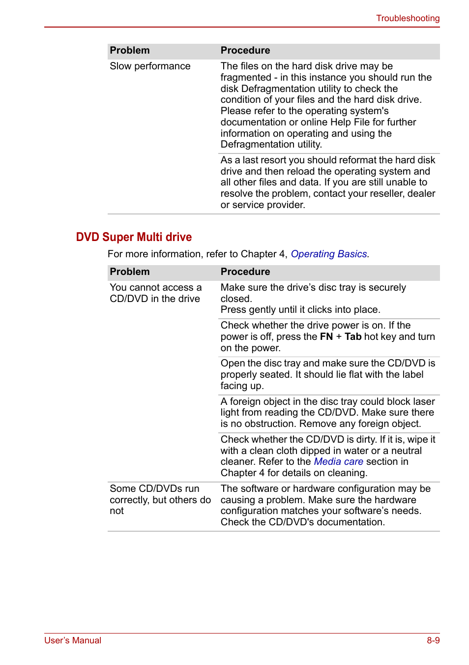 Dvd super multi drive | Toshiba Portege A600 User Manual | Page 166 / 218