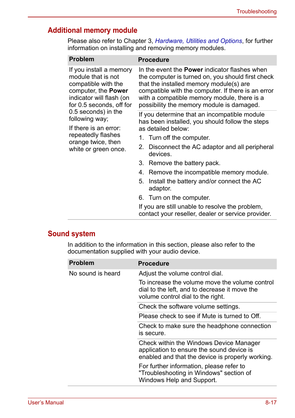 Sound system | Toshiba Portege A600 User Manual | Page 174 / 218