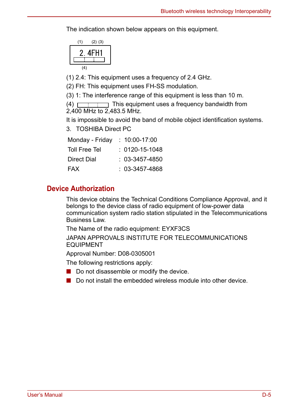 Device authorization | Toshiba Portege A600 User Manual | Page 190 / 218