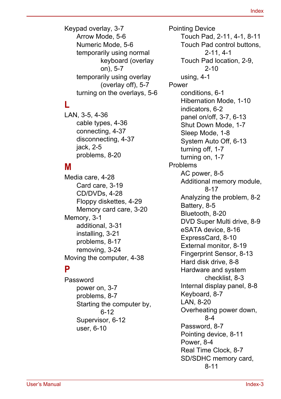 Toshiba Portege A600 User Manual | Page 217 / 218