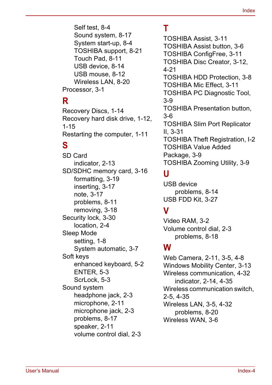 Toshiba Portege A600 User Manual | Page 218 / 218