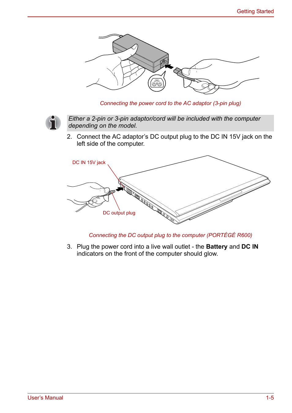 Toshiba Portege A600 User Manual | Page 25 / 218