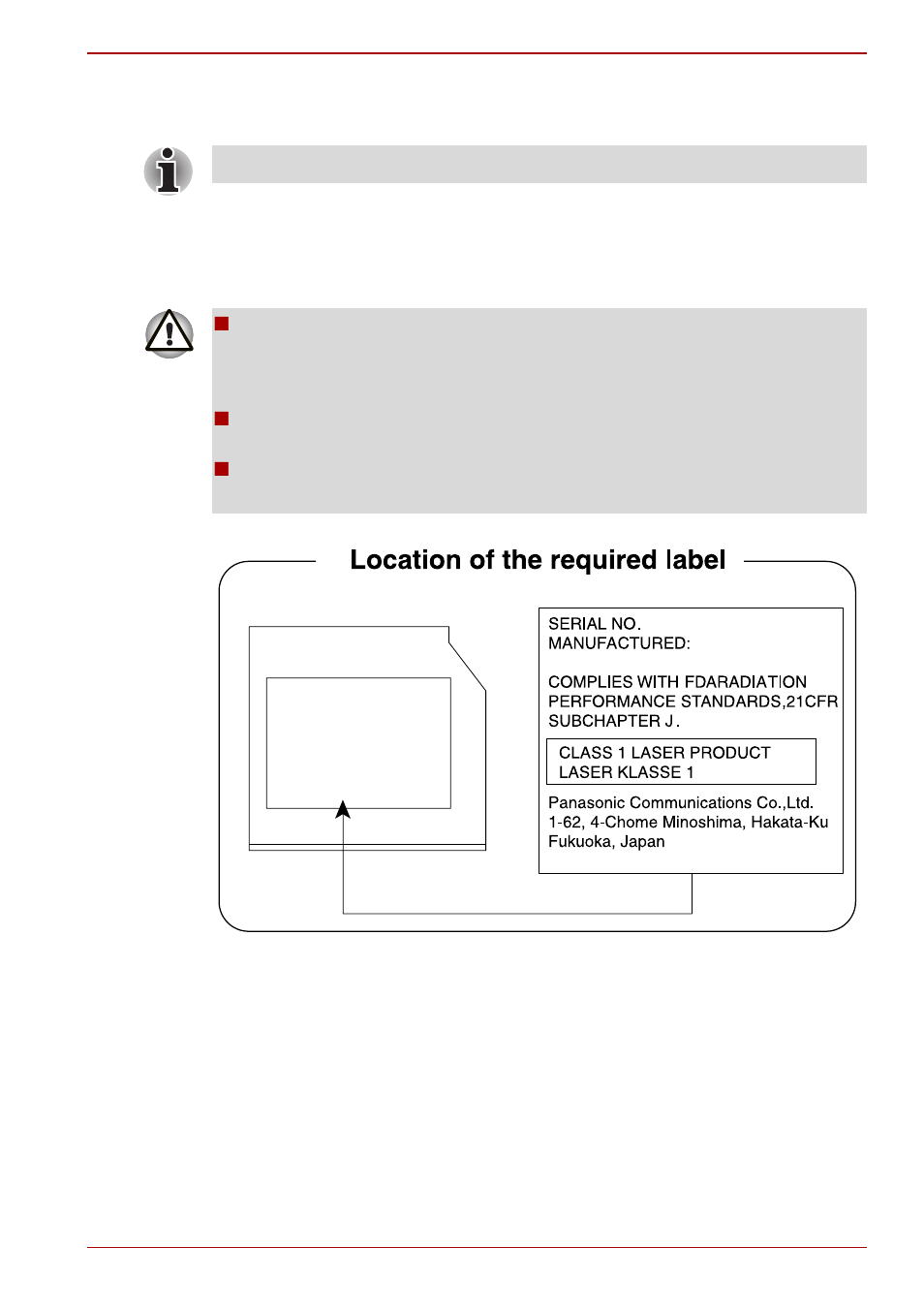 Optical disc drive safety instructions | Toshiba Tecra R10 User Manual | Page 9 / 222