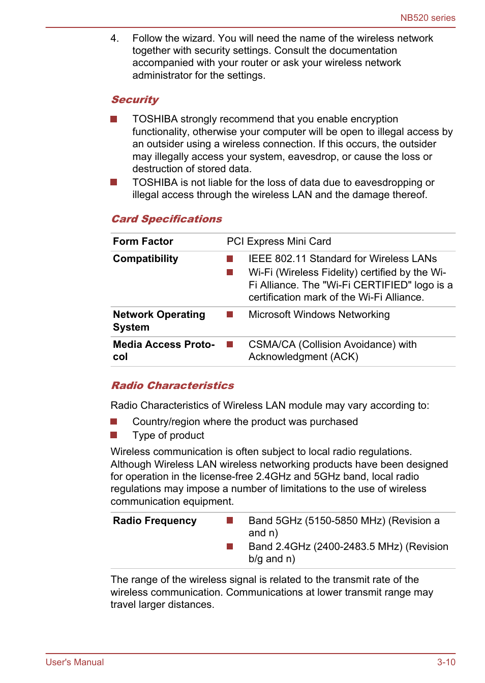 Toshiba NB520 User Manual | Page 44 / 129