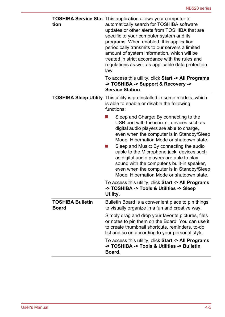 Toshiba NB520 User Manual | Page 68 / 129