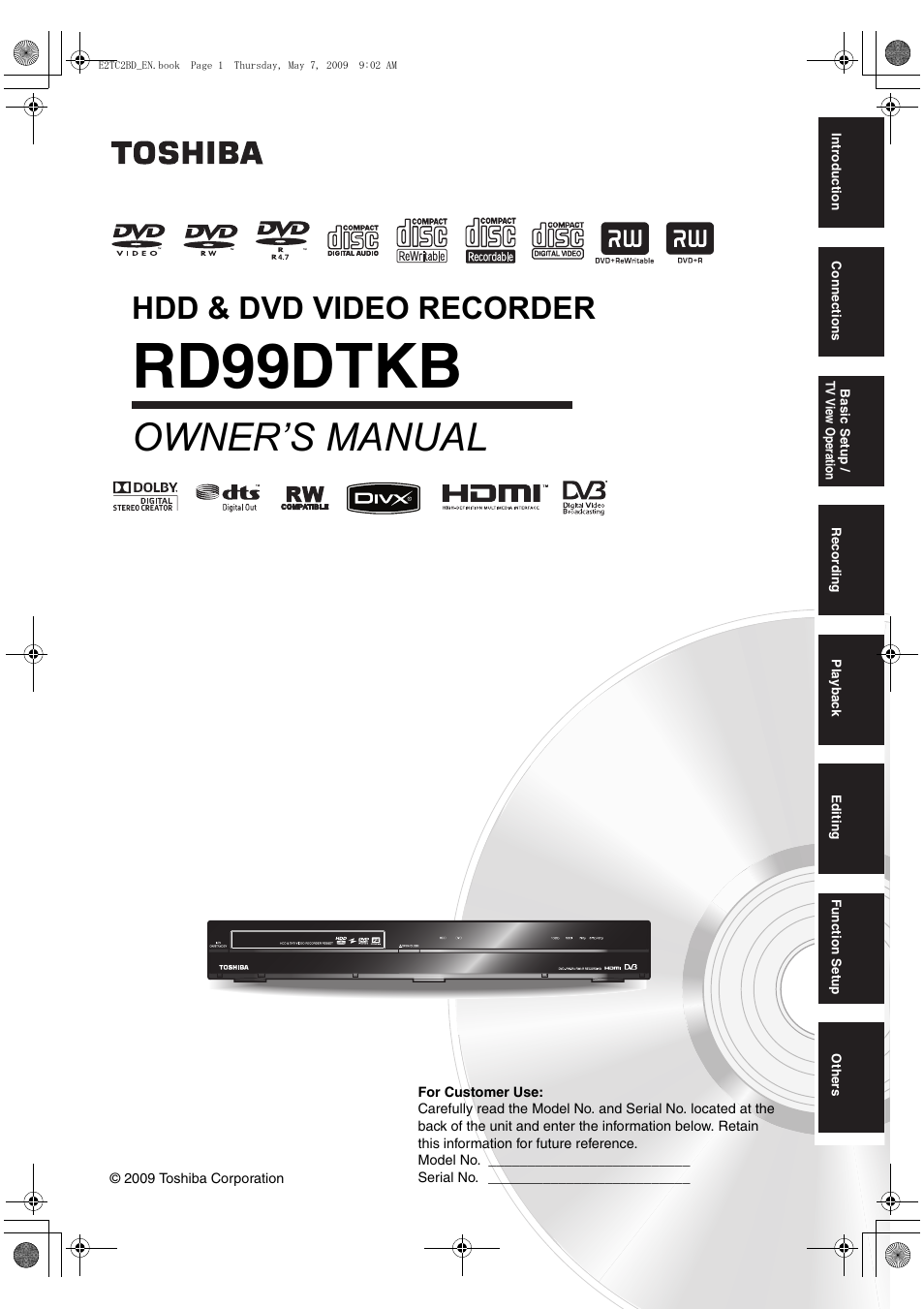 Toshiba RD99 User Manual | 80 pages