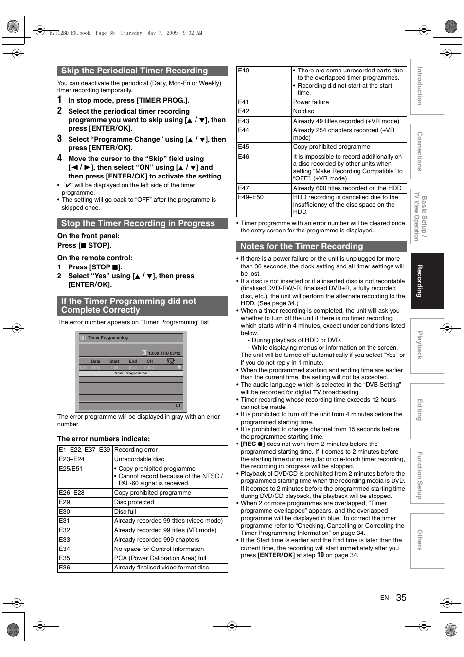 Toshiba RD99 User Manual | Page 35 / 80