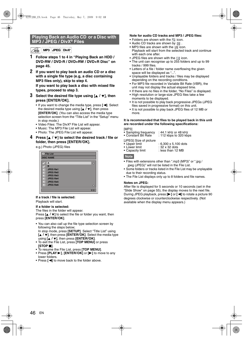 Files | Toshiba RD99 User Manual | Page 46 / 80