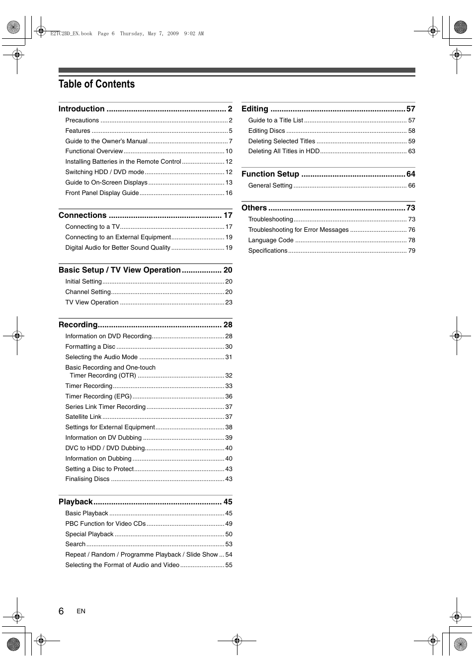 Toshiba RD99 User Manual | Page 6 / 80