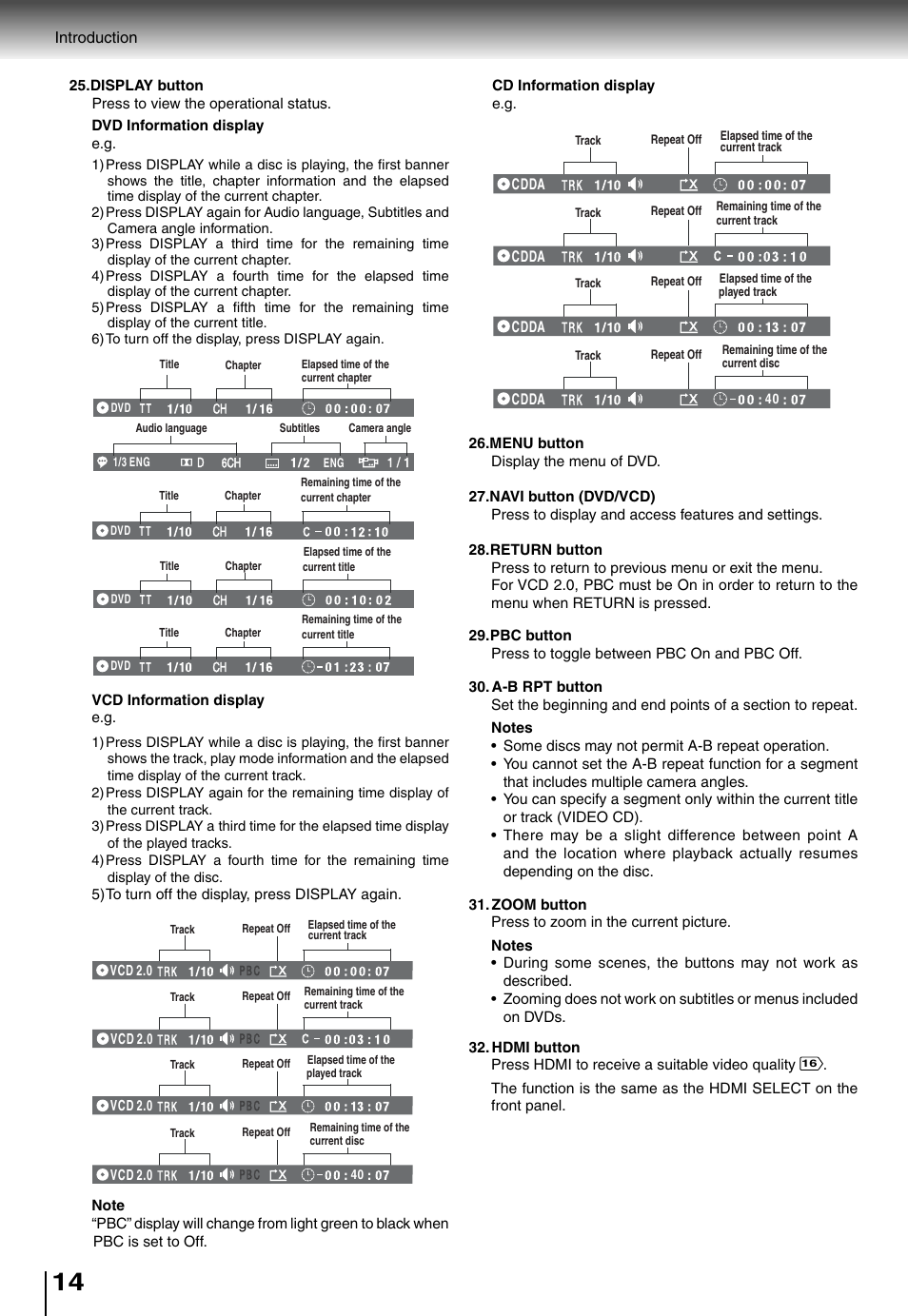 Toshiba SD4010 User Manual | Page 14 / 28