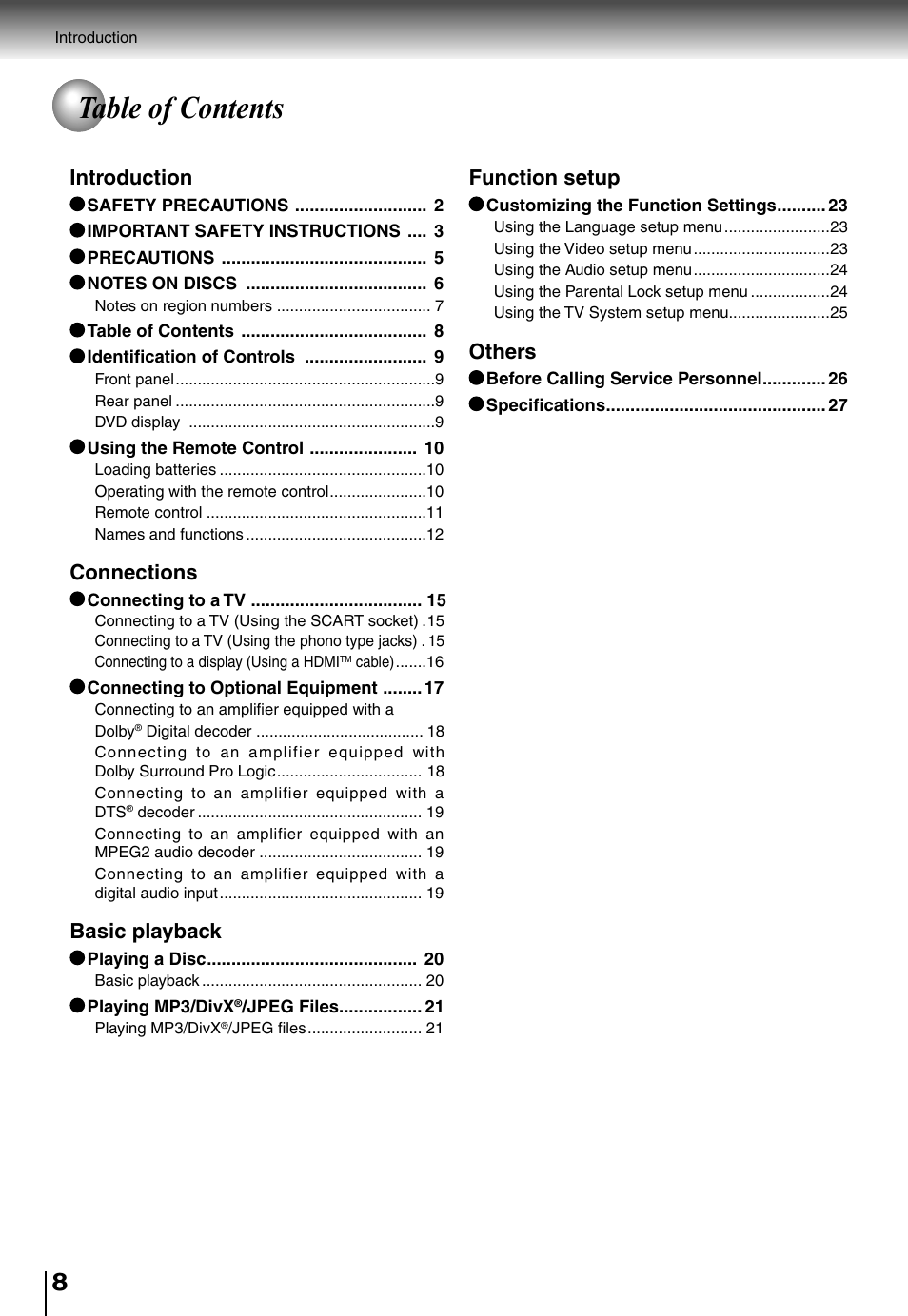 Toshiba SD4010 User Manual | Page 8 / 28