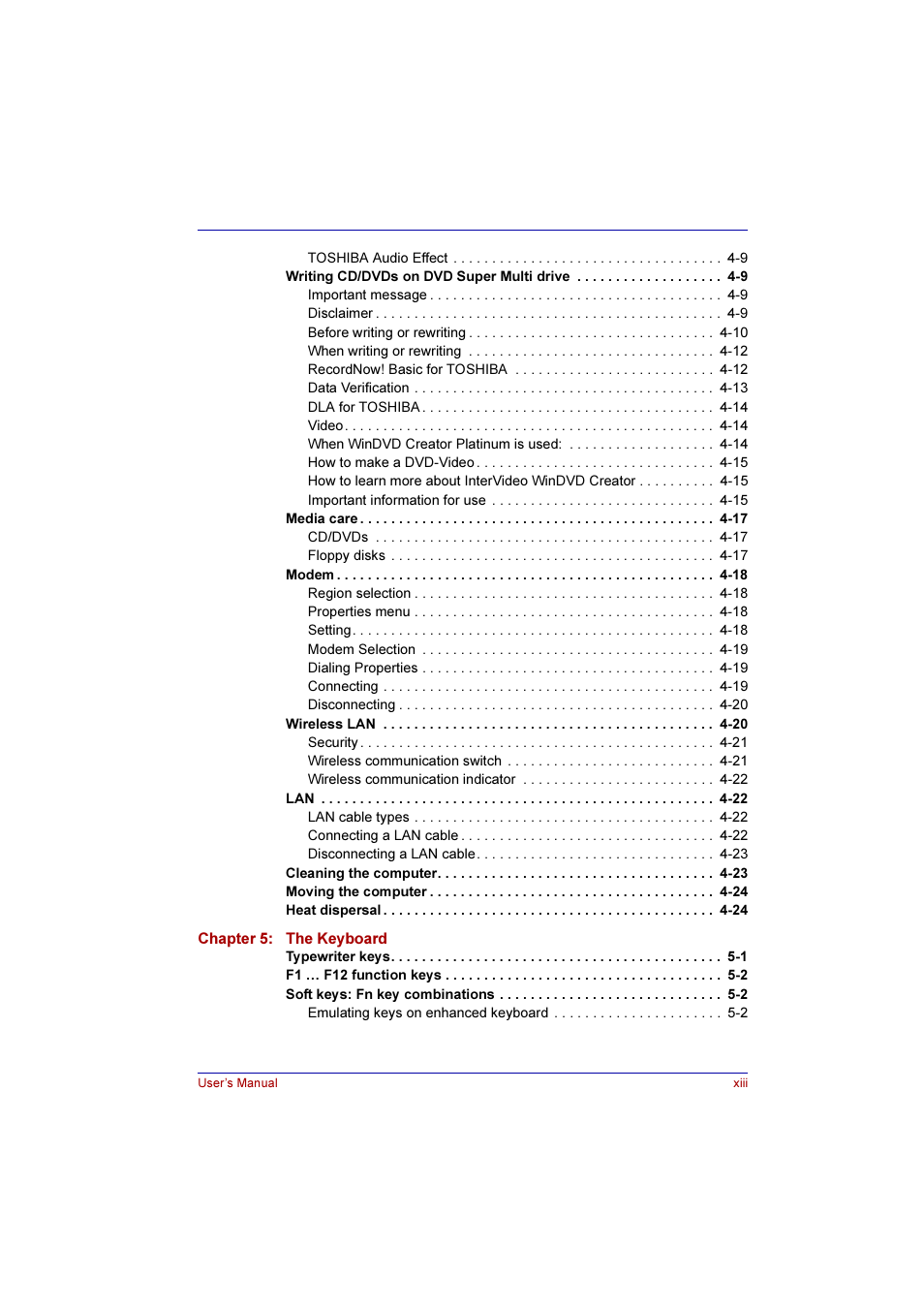 Toshiba Qosmio F10 User Manual | Page 13 / 214