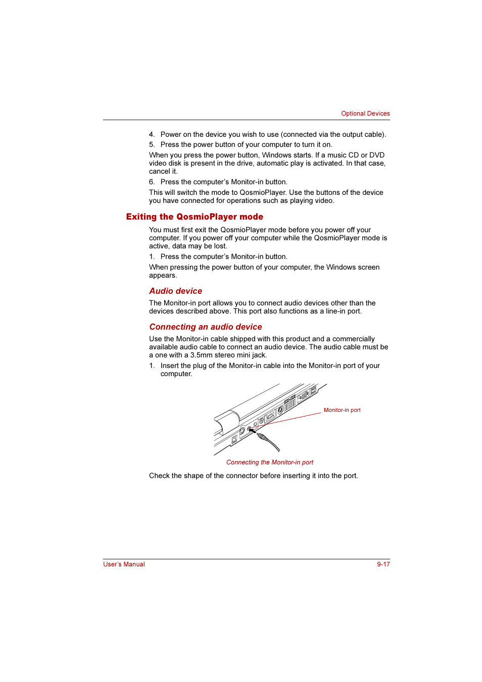 Exiting the qosmioplayer mode, Exiting the qosmioplayer mode -17 | Toshiba Qosmio F10 User Manual | Page 158 / 214