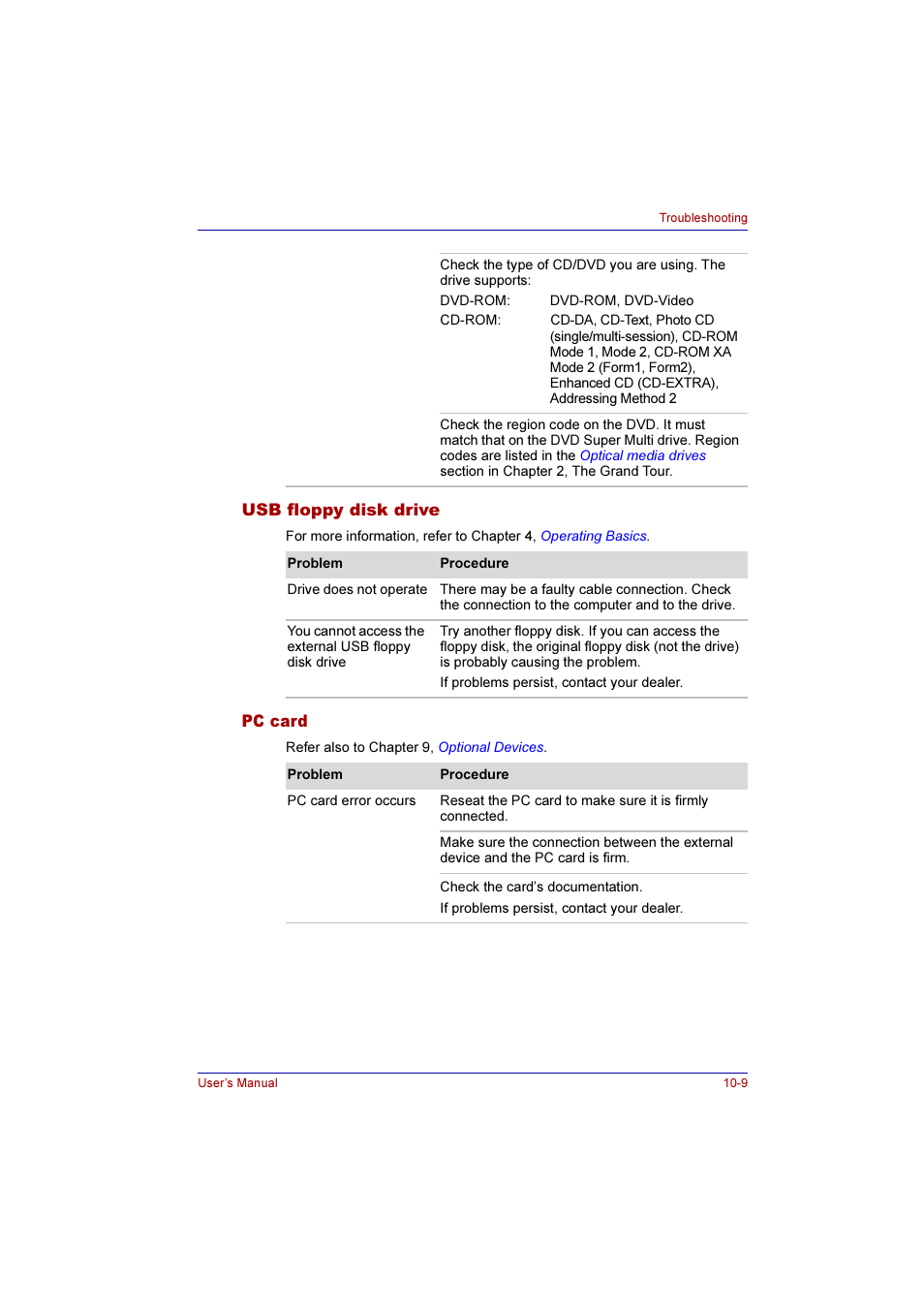 Usb floppy disk drive, Pc card, Usb floppy disk drive -9 pc card -9 | Toshiba Qosmio F10 User Manual | Page 171 / 214