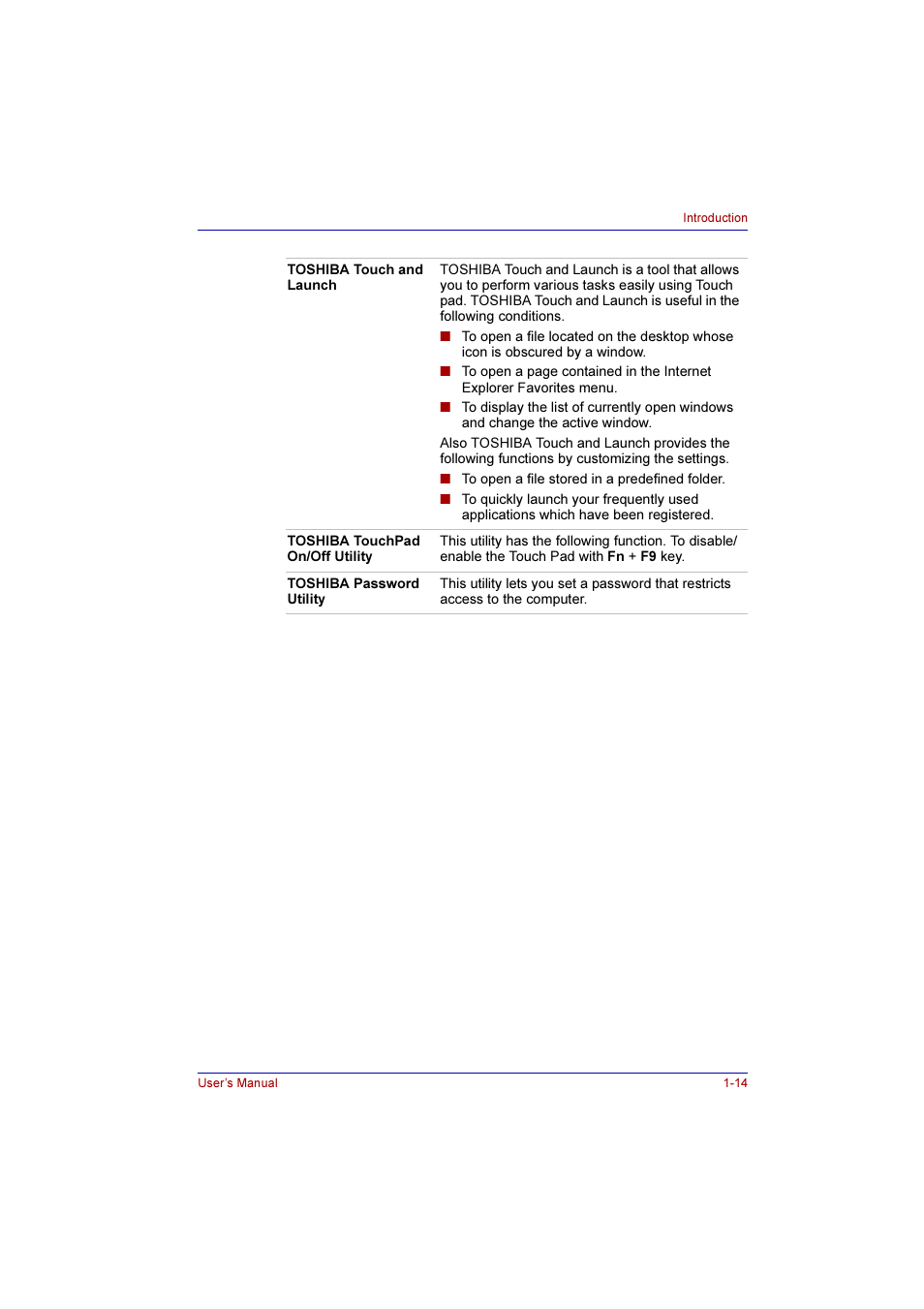 Toshiba Qosmio F10 User Manual | Page 38 / 214