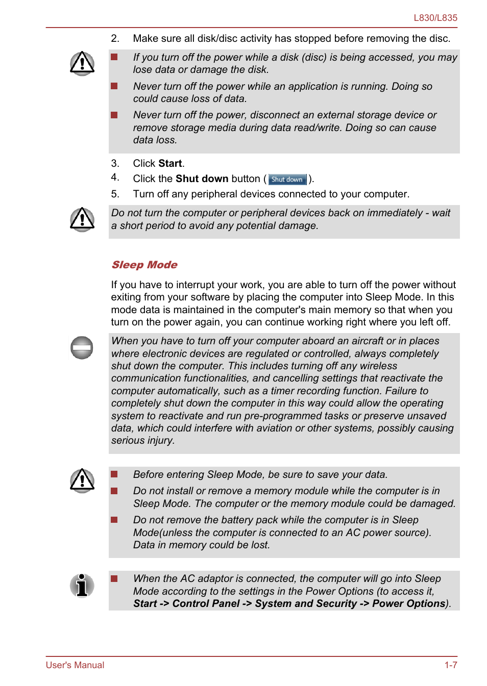 Toshiba Satellite L830 User Manual | Page 23 / 156