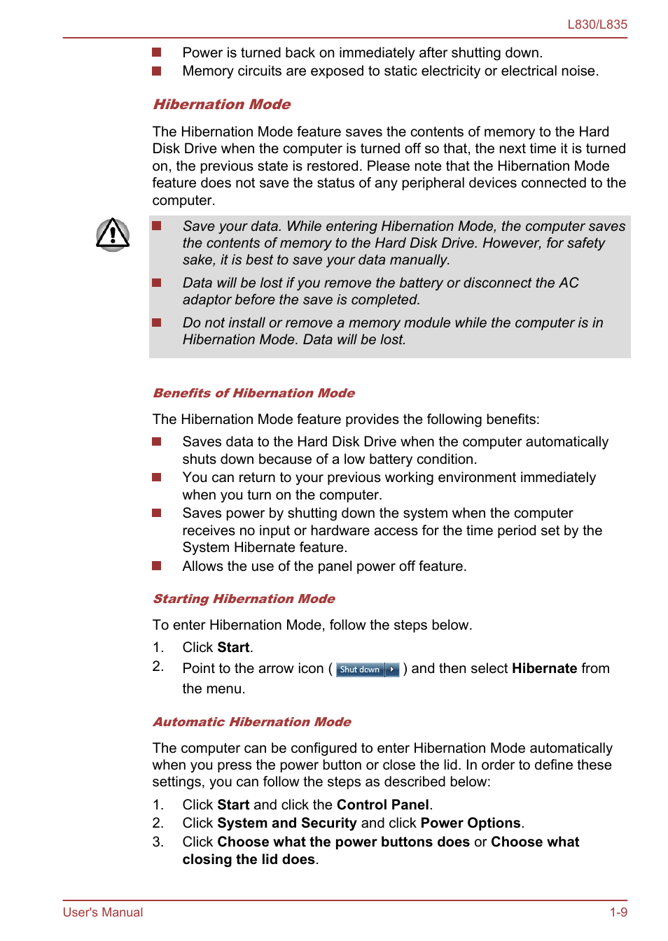 Toshiba Satellite L830 User Manual | Page 25 / 156