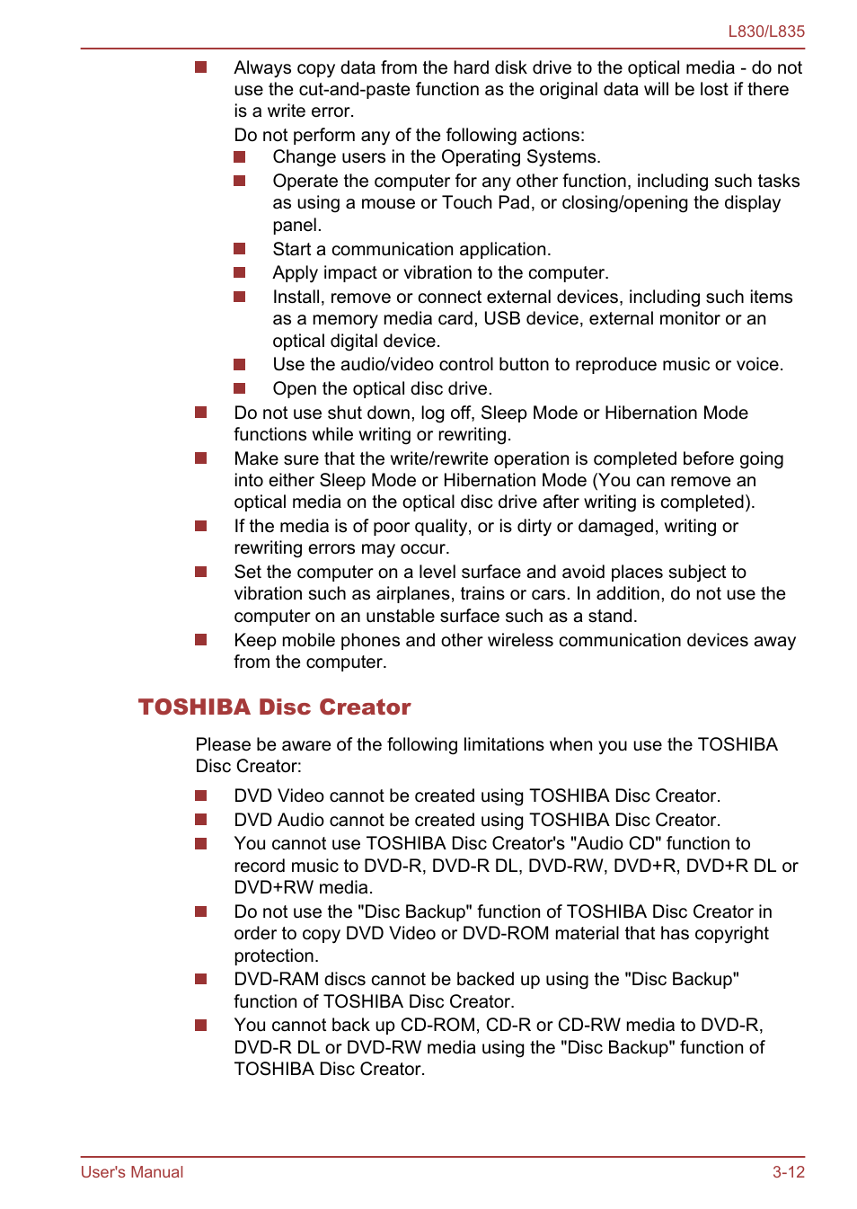 Toshiba disc creator | Toshiba Satellite L830 User Manual | Page 50 / 156