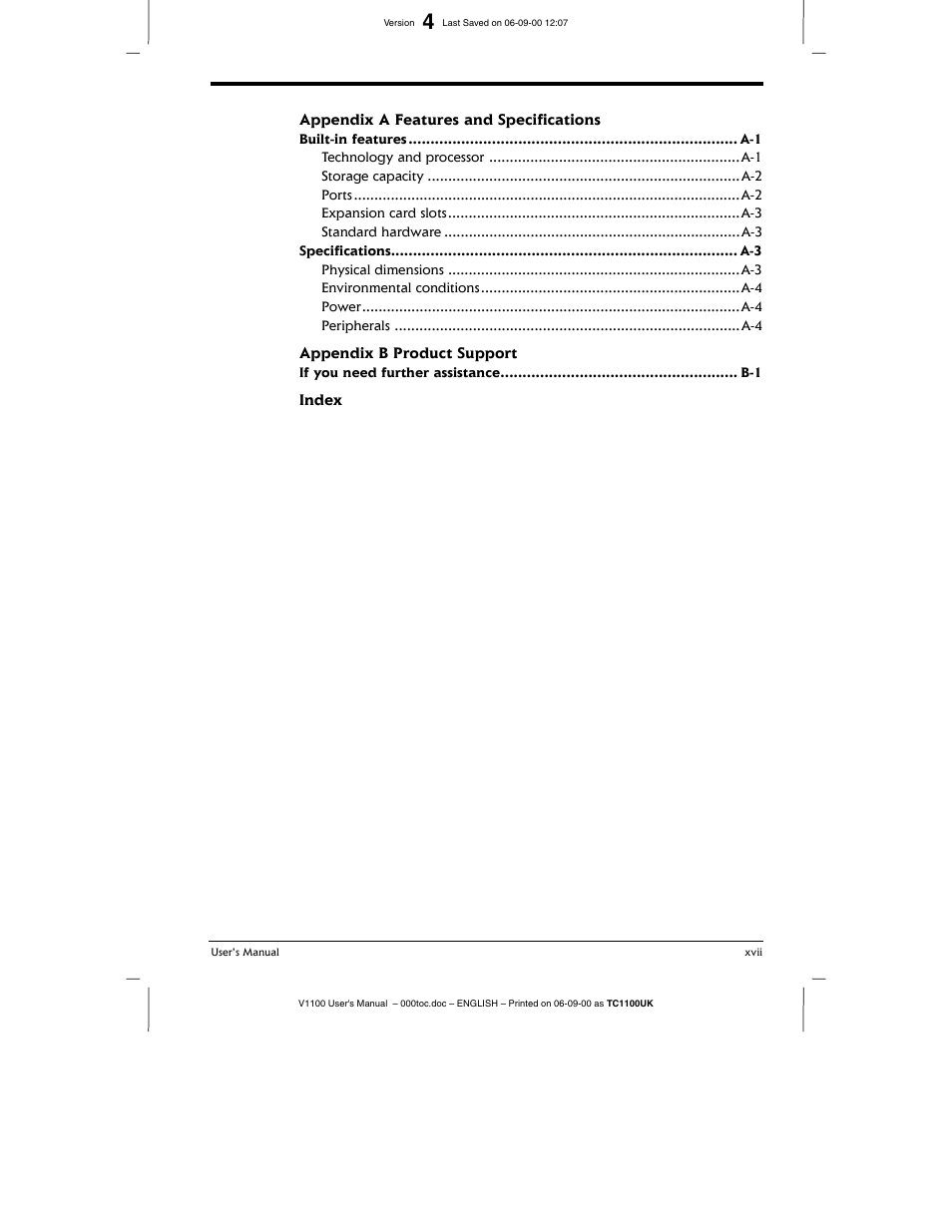 Toshiba V1100 User Manual | Page 15 / 76