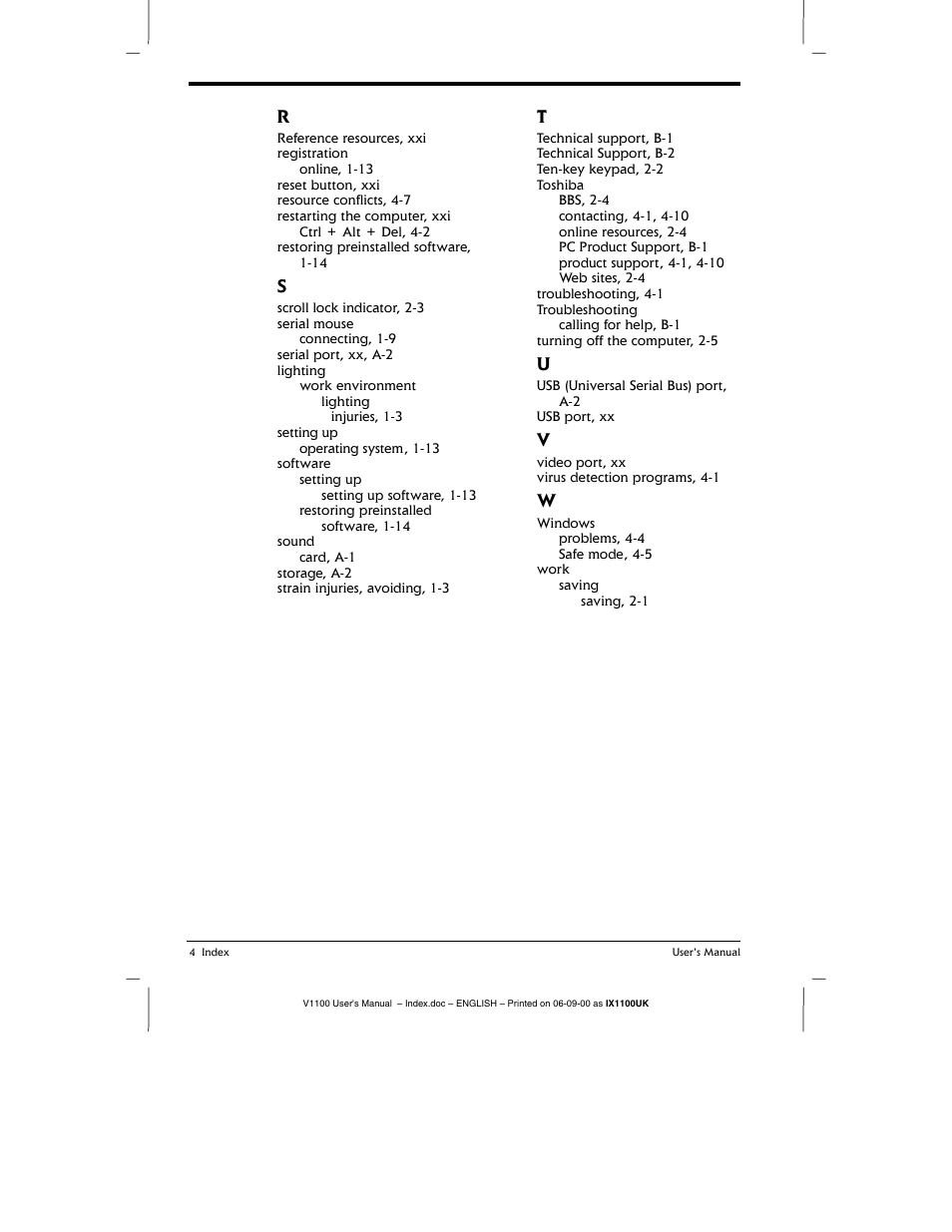 Toshiba V1100 User Manual | Page 76 / 76